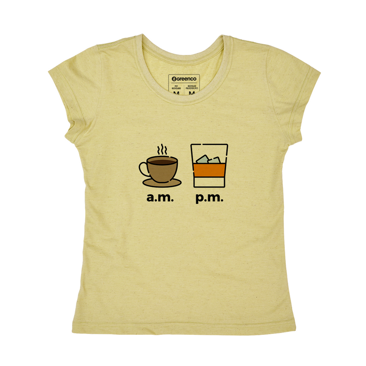 Recycled Polyester + Linen Women's T-shirt - AM PM - Whisky