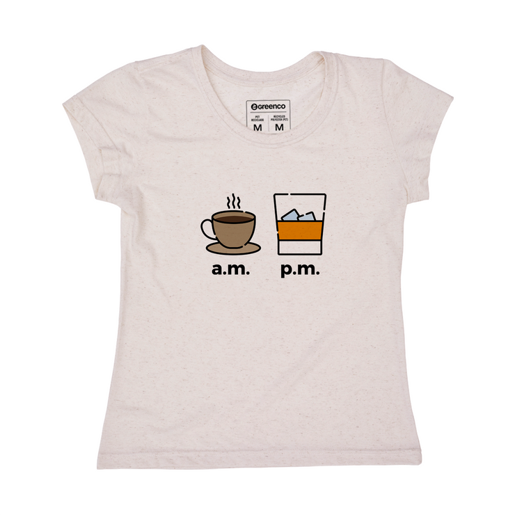 Recycled Polyester + Linen Women's T-shirt - AM PM - Whisky