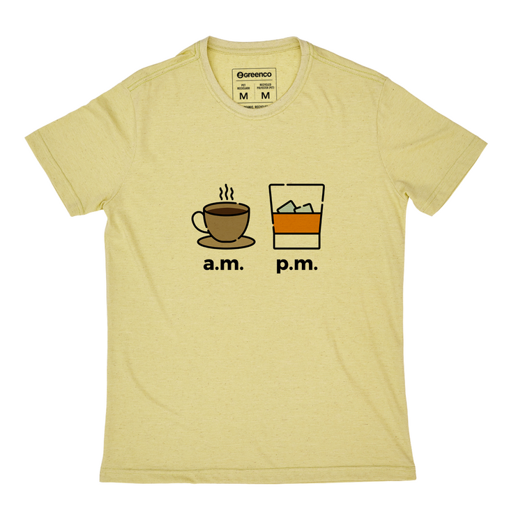 Recycled Polyester + Linen Men's T-shirt - AM PM - Whisky