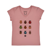 Women's V-neck T-shirt - Ladybugs