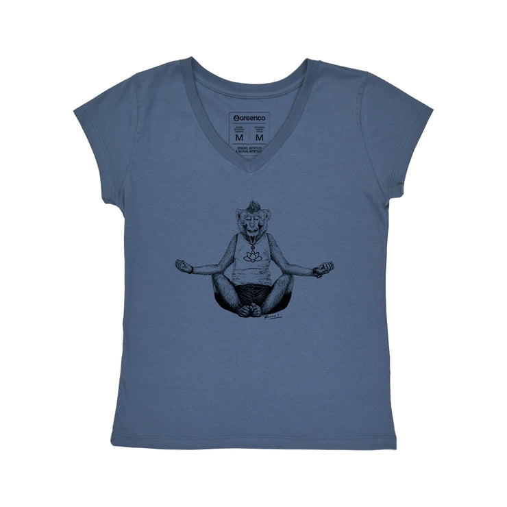 Women's V-neck T-shirt - Monkey Yoga