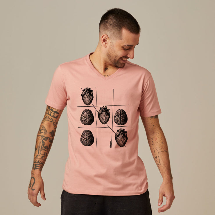 Men's V-neck T-shirt - Emotion Tic-Tac-Toe