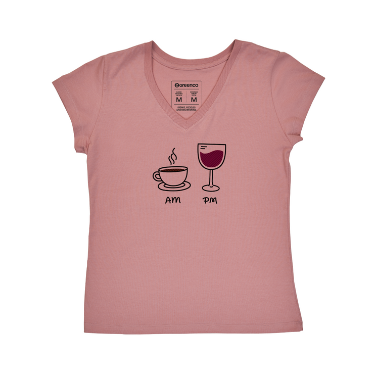 Women's V-neck T-shirt - AM PM - Wine