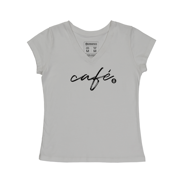 Women's V-neck T-shirt - Café