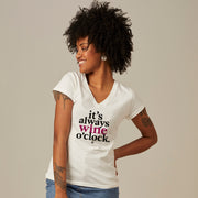 Women's V-neck T-shirt - Wine O Clock