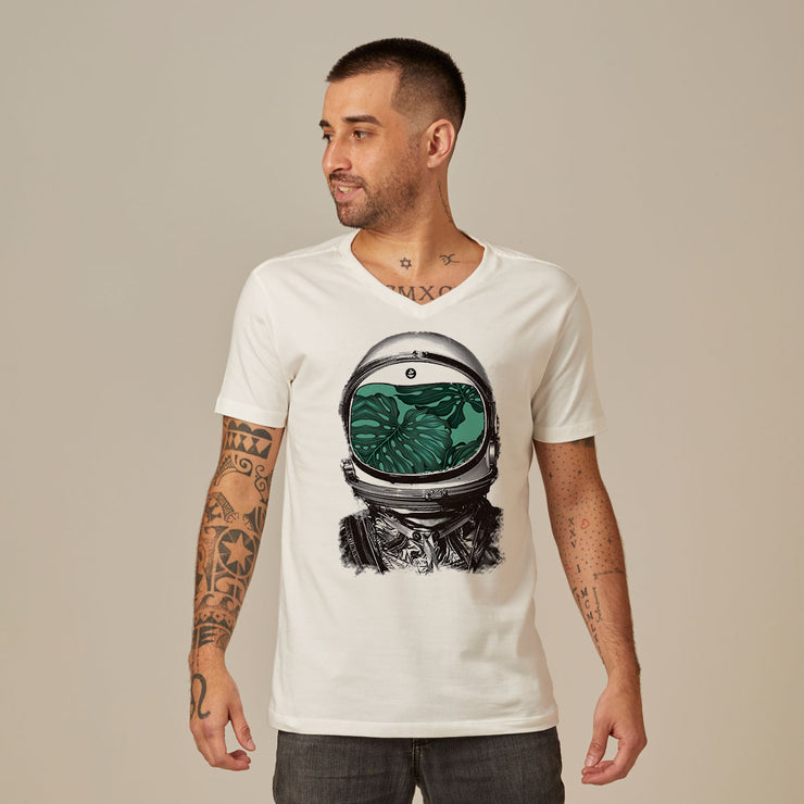 Men's V-neck T-shirt - Astronaut