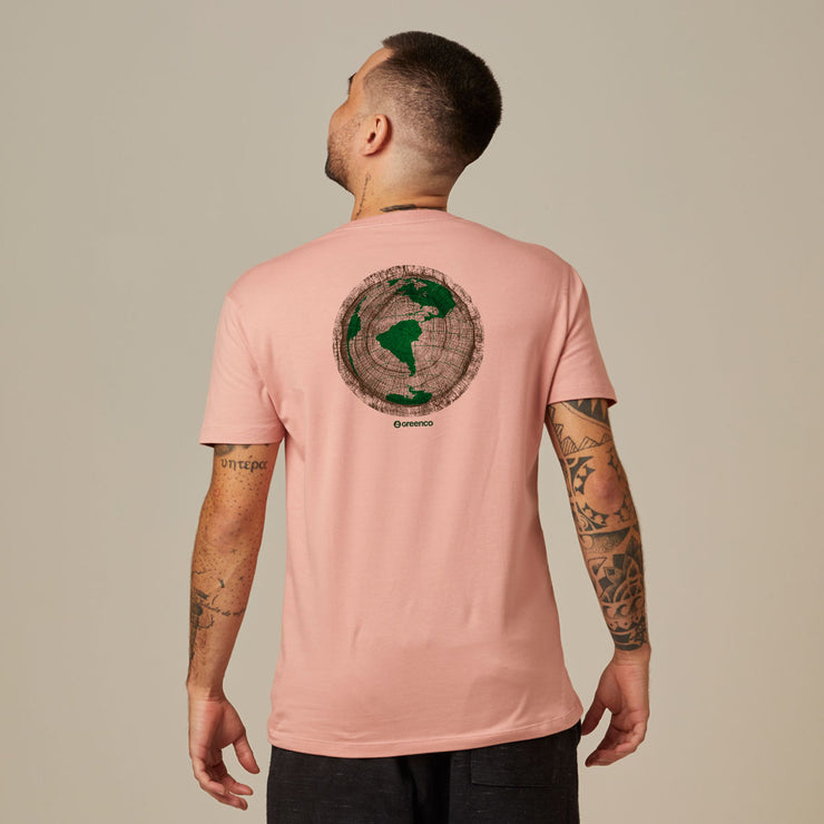 Men's V-neck T-shirt - Green Wood World