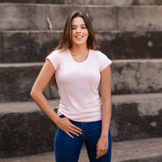 Sustainable Cotton Women's T-Shirt - Blank - Light pink