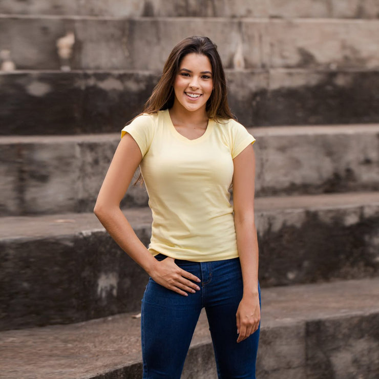 Sustainable Cotton Women's T-Shirt - Blank - Yellow