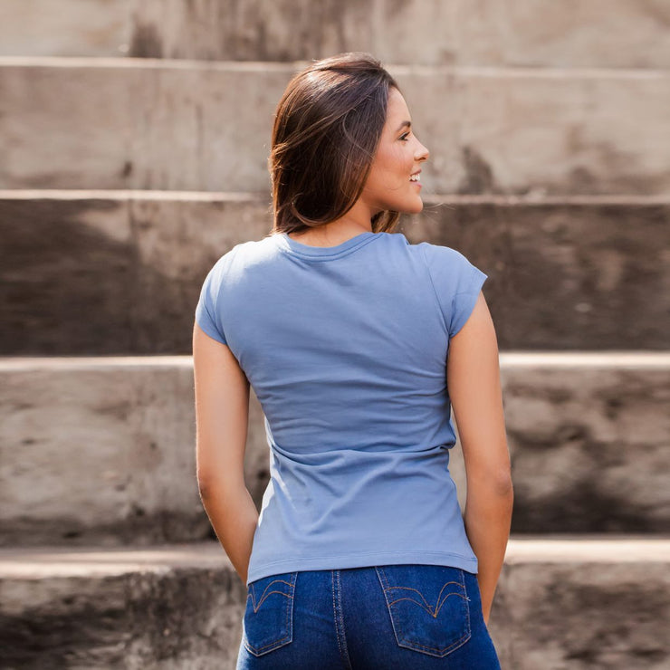 Sustainable Cotton Women's T-Shirt - Blank - Light blue