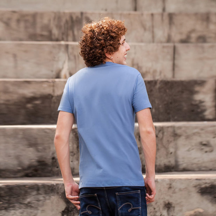 Sustainable Cotton Men's T-Shirt - Blank - Light blue