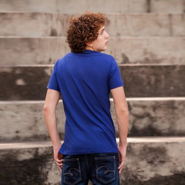Sustainable Cotton Men's T-Shirt - Blank - Blue