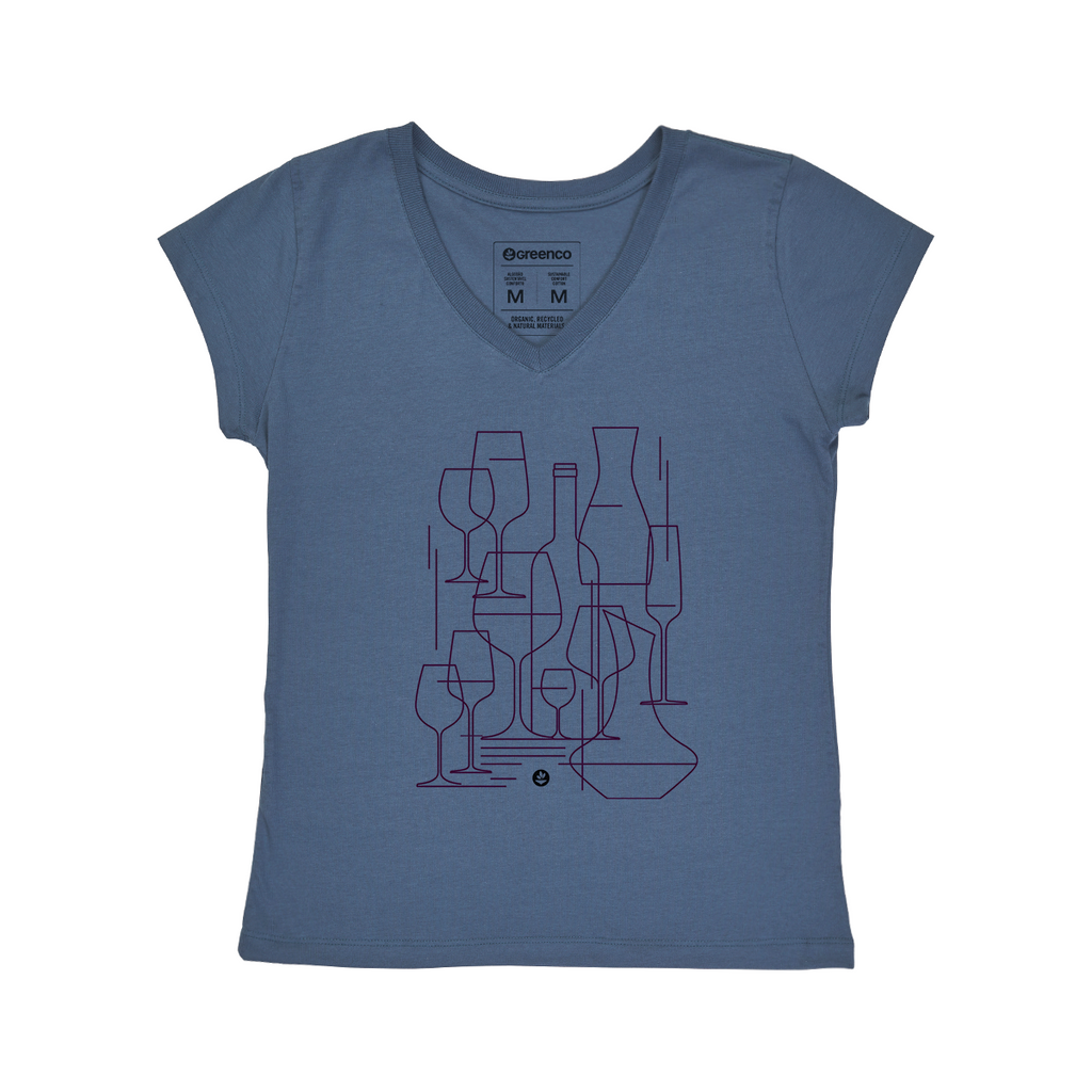 Women's V-neck T-shirt - Graphic Wine