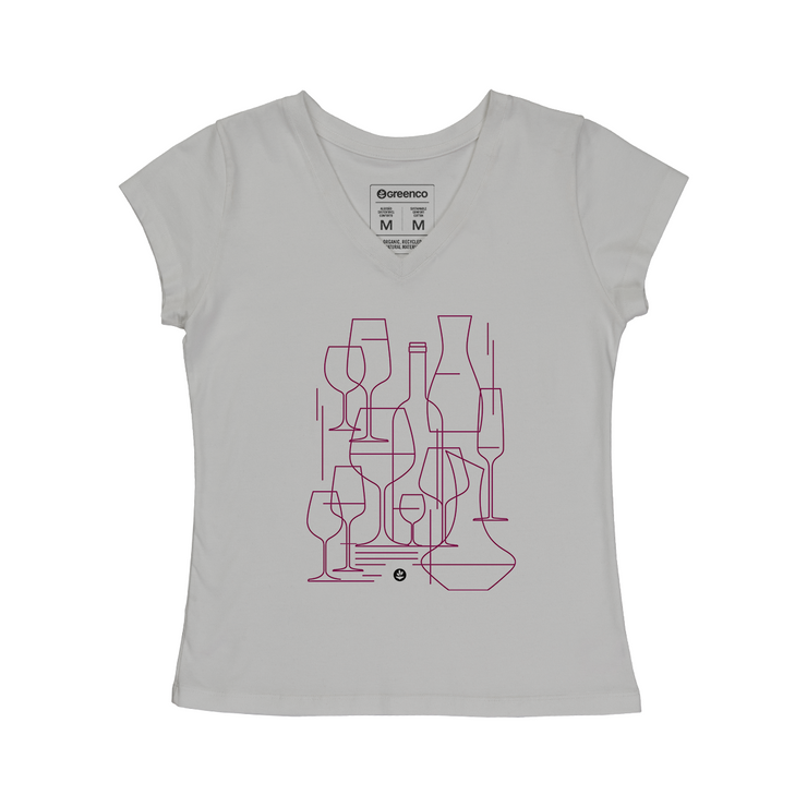 Women's V-neck T-shirt - Graphic Wine