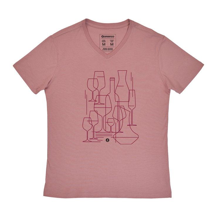 Men's V-neck T-shirt - Graphic Wine