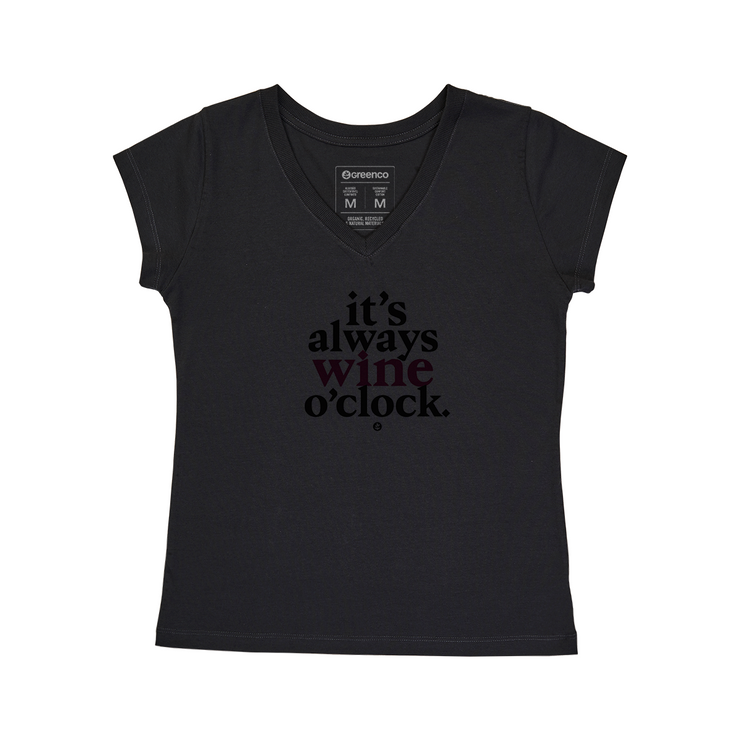 Women's V-neck T-shirt - Wine O Clock