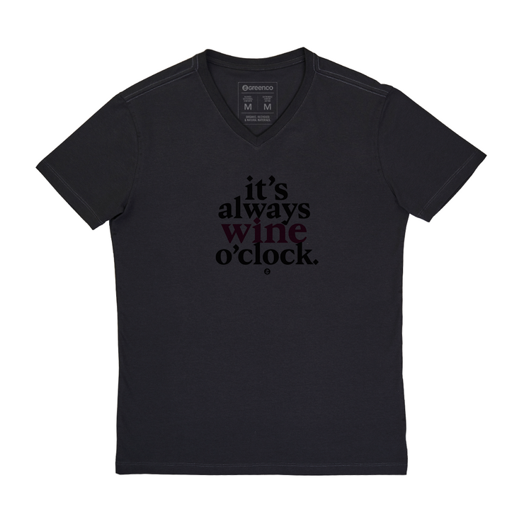 Men's V-neck T-shirt - Wine O Clock