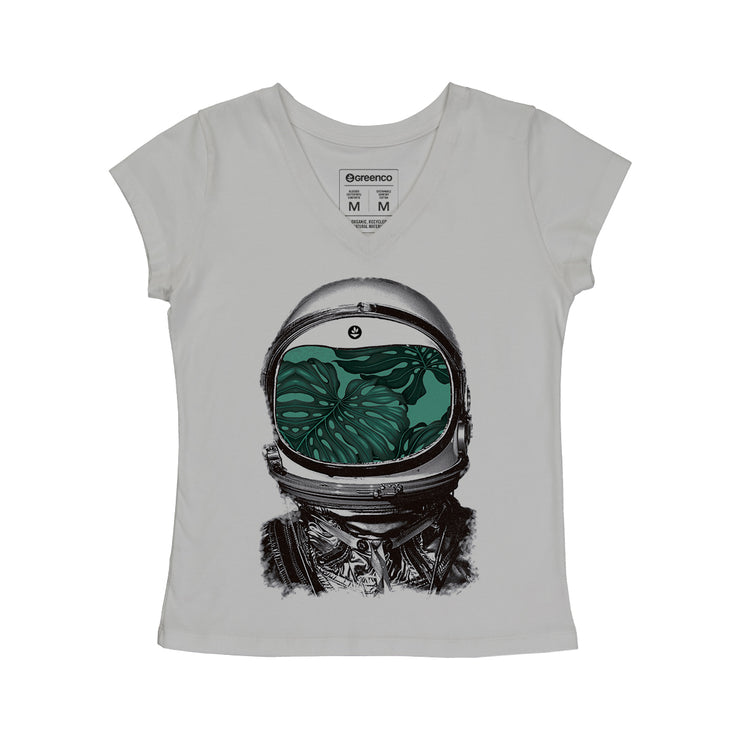 Women's V-neck T-shirt - Astronaut