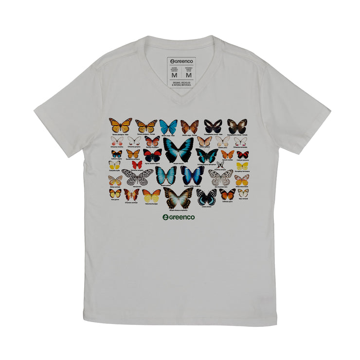 Men's V-neck T-shirt - Butterflies