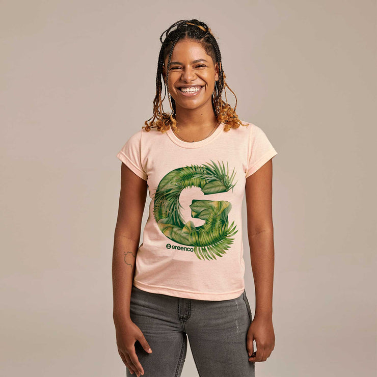 Recycled Polyester + Linen Women's T-shirt - G Leaves
