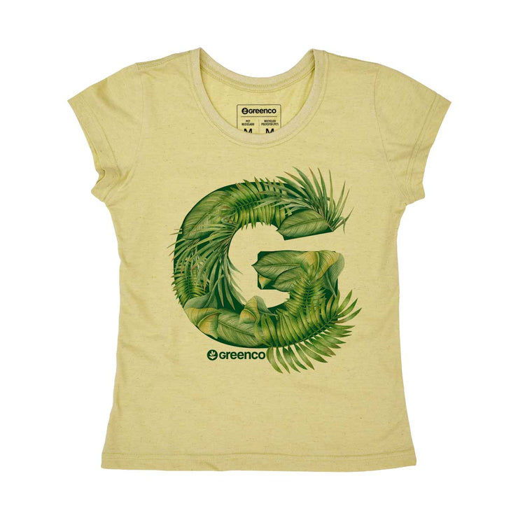Recycled Polyester + Linen Women's T-shirt - G Leaves