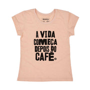Recycled Polyester + Linen Women's T-shirt - A Vida Começa Depois do Café