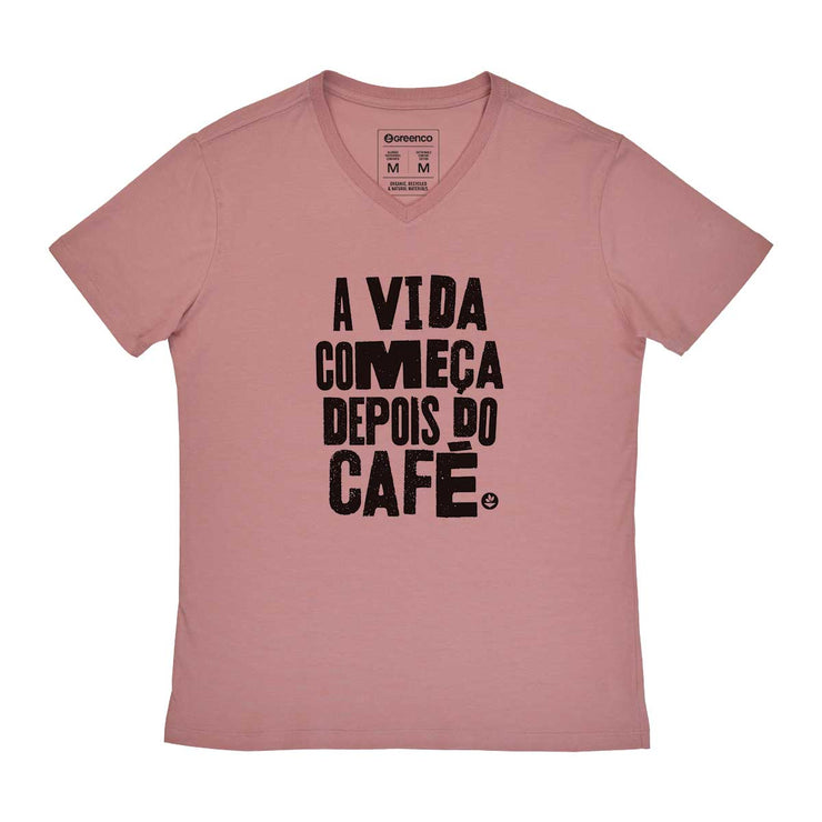 Men's V-neck T-shirt - A Vida Começa Depois do Café