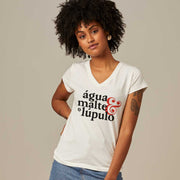 Women's V-neck T-shirt - Água Malte Lúpulo