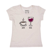 Recycled Polyester + Linen Women's T-shirt - AM PM - Wine