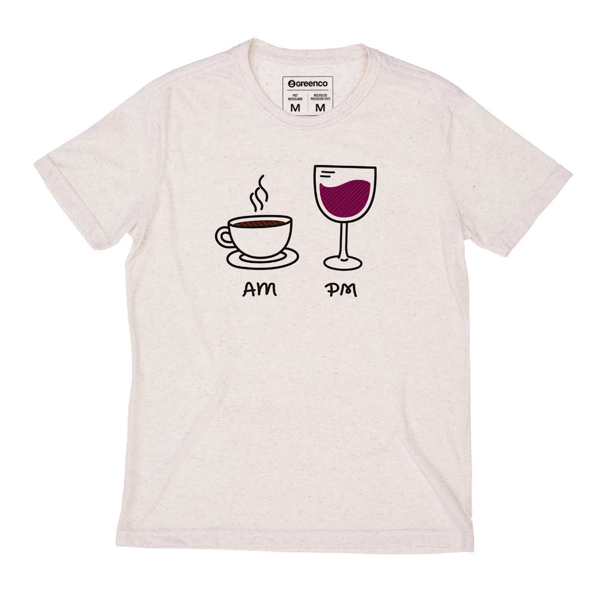 Recycled Polyester + Linen Men's T-shirt - AM PM - Wine