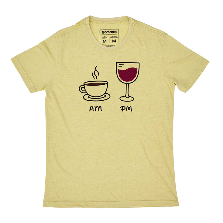 Recycled Polyester + Linen Men's T-shirt - AM PM - Wine