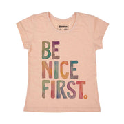 Recycled Polyester + Linen Women's T-shirt - Be Nice First