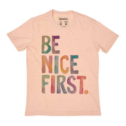 Recycled Polyester + Linen Men's T-shirt - Be Nice First