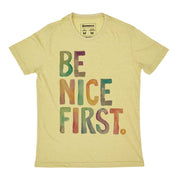 Recycled Polyester + Linen Men's T-shirt - Be Nice First