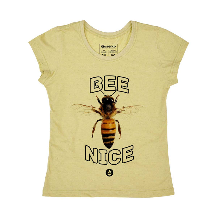 Recycled Polyester + Linen Women's T-shirt - Bee Nice