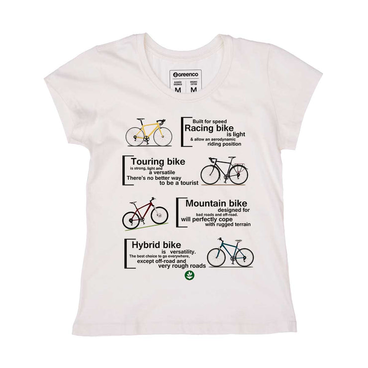 Organic Cotton Women's T-shirt - Bike Types