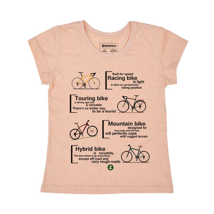 Recycled Polyester + Linen Women's T-shirt - Bike Types