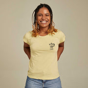 Recycled Polyester + Linen Women's T-shirt - Moka