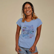 Organic Cotton Women's T-shirt - Passport Stamps