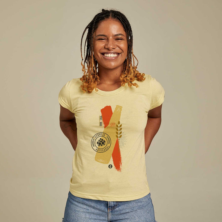 Recycled Polyester + Linen Women's T-shirt - Craft Beer
