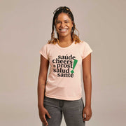 Recycled Polyester + Linen Women's T-shirt - Cheers