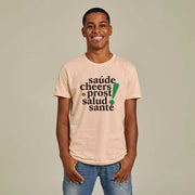 Recycled Polyester + Linen Men's T-shirt - Cheers