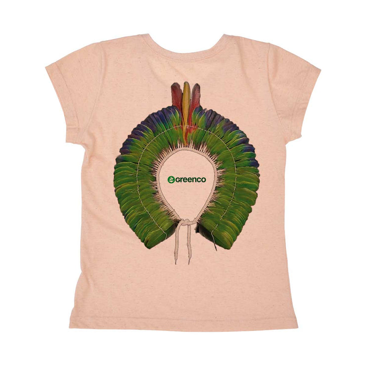 Recycled Polyester + Linen Women's T-shirt - Green Headdress
