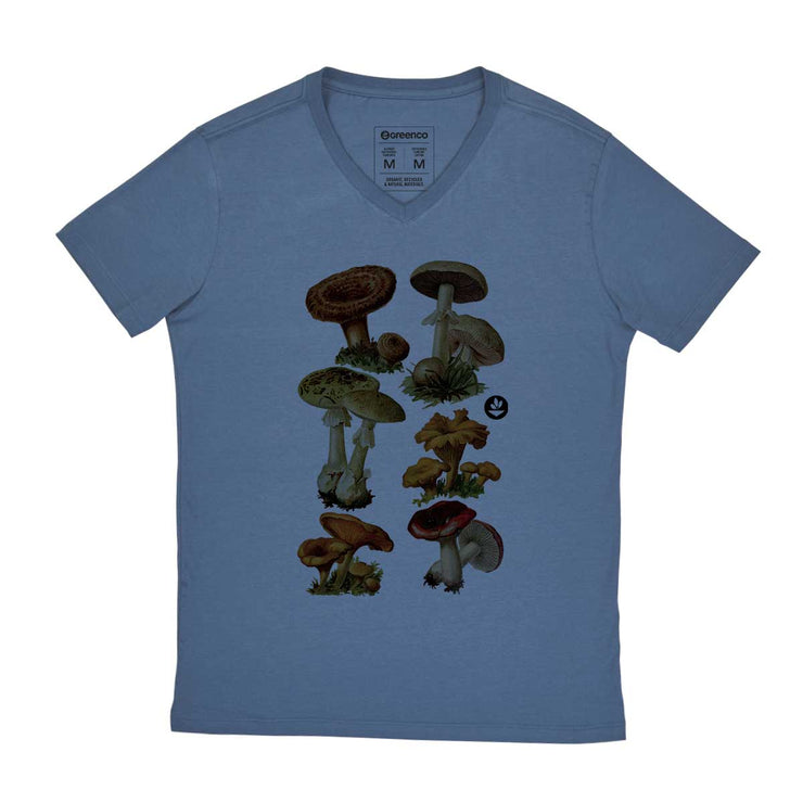 Men's V-neck T-shirt - Mushrooms