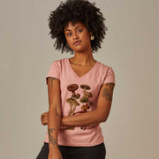Women's V-neck T-shirt - Mushrooms
