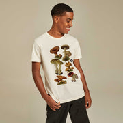 Recycled Polyester + Linen Men's T-shirt - Mushrooms