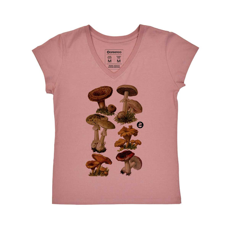 Women's V-neck T-shirt - Mushrooms