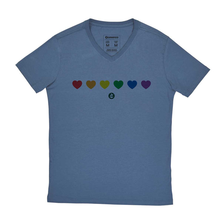 Men's V-neck T-shirt - Color Heart