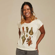 Recycled Polyester + Linen Women's T-shirt - Shells