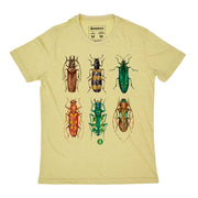 Recycled Polyester + Linen Men's T-shirt - Colored Beetles